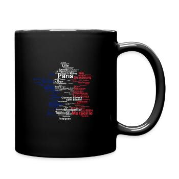 France outline flag travel Paris holiday card - Full Colour Mug - black - Right