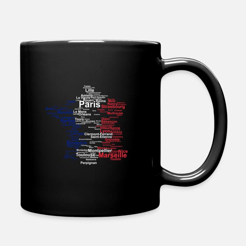 Frankreich Umriss Flagge Reise Paris Urlaub Karte - Tasse einfarbig - Schwarz
