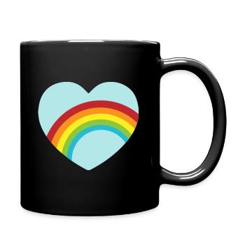 Light blue rainbow heart - Full Colour Mug - black - Right