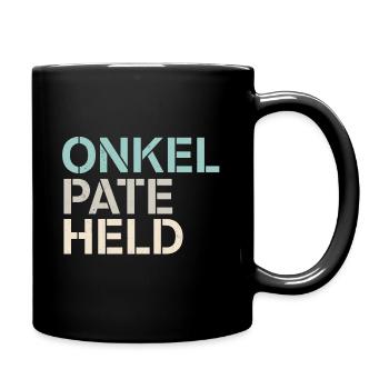 Bester Onkel Pate Held Du wirst Onkel Geschenk - Tasse einfarbig - Schwarz - Rechts