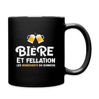 Bière fellation cadeau drôle alcool homme beauf - Mug uni - noir - Droite