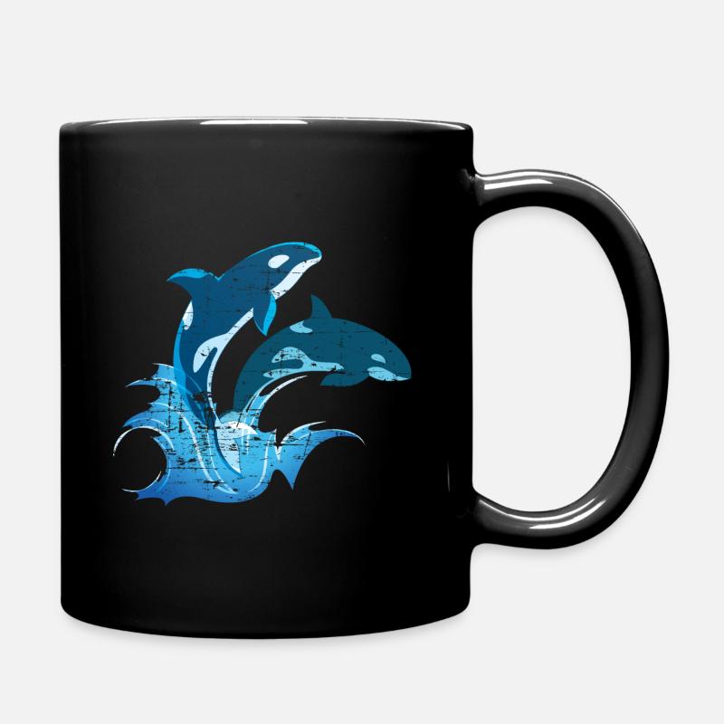 Wal Meeresbewohner Schwertwal Orca - Tasse einfarbig - Schwarz
