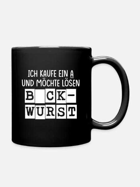 Ich kaufe ein A und möchte lösen Bockwurst - Tasse einfarbig - Schwarz