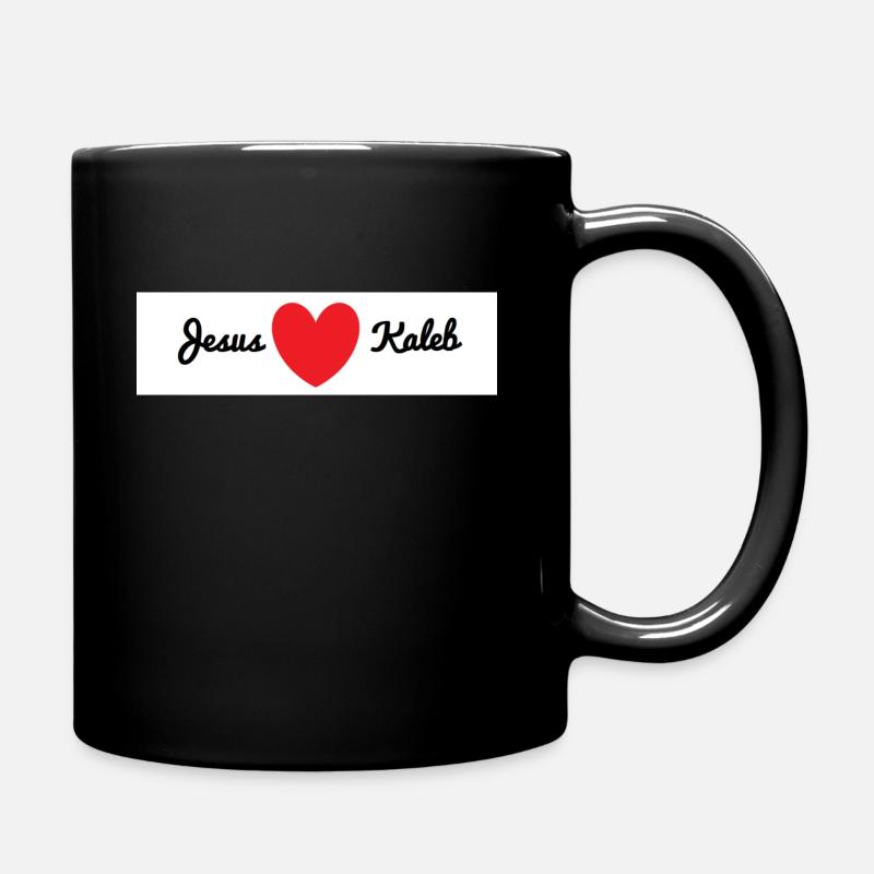 Jesus liebt Kaleb - Tasse einfarbig - Schwarz