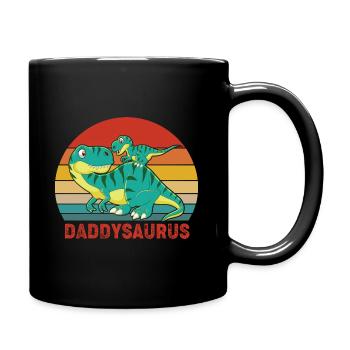 Dinosaur Daddysaurus Papasaurus Gift - Full Colour Mug - black - Right