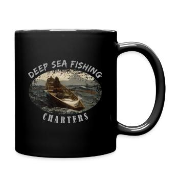 Chartes de pêche en haute mer - Mug uni - noir - Droite