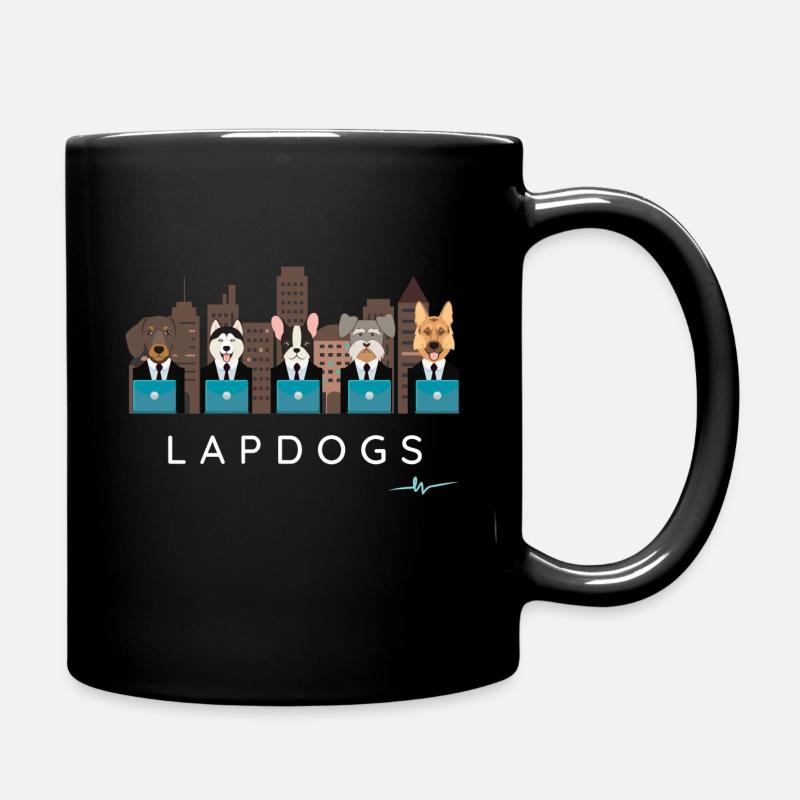Chiens en costume avec ordinateurs portables | Lapdogs - Mug uni - noir