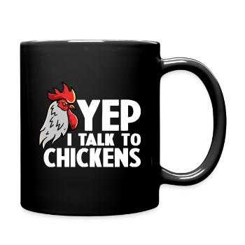 Funny Chicken For Men Women Crazy Chicken Farmer - Full Colour Mug - black - Right