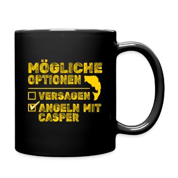 Angeln Fisch Casper - Tasse einfarbig - Schwarz - Rechts