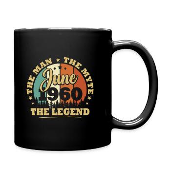 Juni 1960, 63 Jahre Geburtstag Männer Frauen - Tasse einfarbig - Schwarz - Rechts