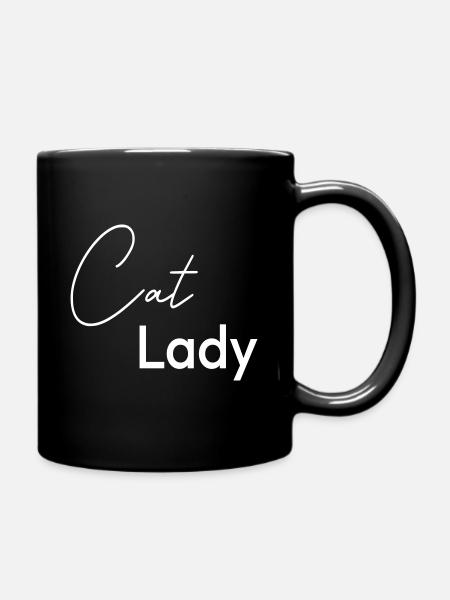 Katzendame - Tasse einfarbig - Schwarz