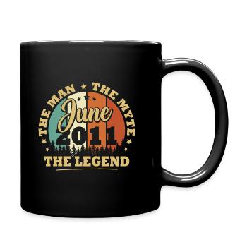 Juin 2011, 12 Ans Anniversaire garçons et filles - Mug uni - noir - Droite