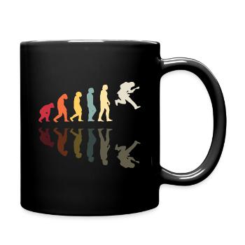 Human Evolution Band Guitare Retro Vintage Guitari - Mug uni - noir - Droite