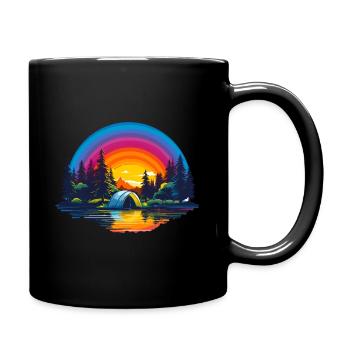 Rainbow Camping - Full Colour Mug - black - Right