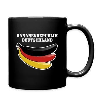 Bananenrepublik Deutschland Satire - Tasse einfarbig - Schwarz - Rechts