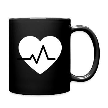 Kardiologie - Herz Symbol - Tasse einfarbig - Schwarz - Rechts