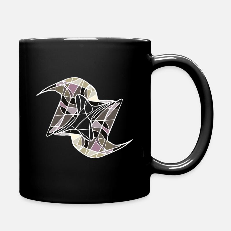 Geometrische Vögel - Tasse einfarbig - Schwarz