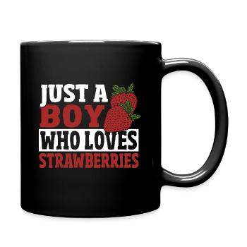 Juste un garçon qui aime les fraises - Mug uni - noir - Droite