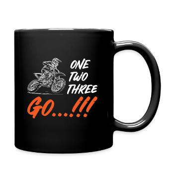 One Two Three Go Motocross - Full Colour Mug - black - Right