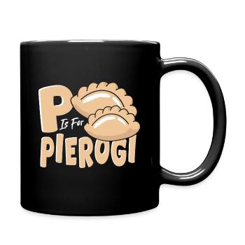 P is for Pierogi - Full Colour Mug - black - Right
