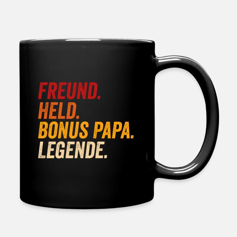Bonus Papa Vater Held Legende lustig retro - Tasse einfarbig - Schwarz