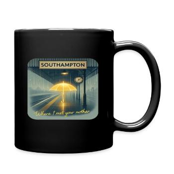 Where I Met Your Mother | Southampton Bahnhof - Tasse einfarbig - Schwarz - Rechts