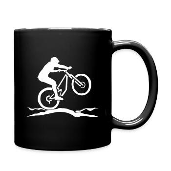 Motiv Mountainbiker Symbol Radfahrer - Tasse einfarbig - Schwarz - Rechts