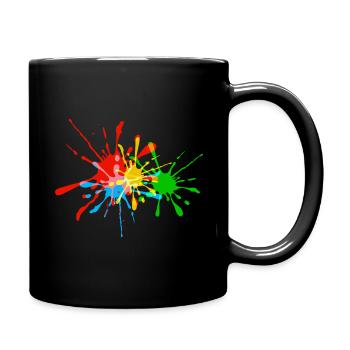 Splashes of paint, splashes of color, colorful, color, fun - Full Colour Mug - black - Right