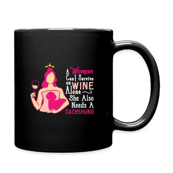Sans teckel, une femme ne peut pas survivre - Mug uni - noir - Droite