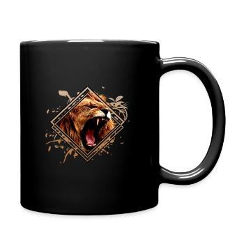 Lion, king of the jungle wilderness - Full Colour Mug - black - Right