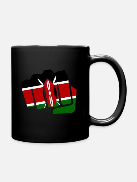 Kenia Flagge Nairobi Swahili Mombasa Geschenk - Tasse einfarbig - Schwarz