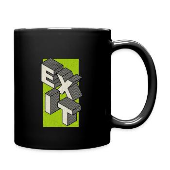 Sortir - prendre la sortie - en vert - Mug uni - noir - Droite