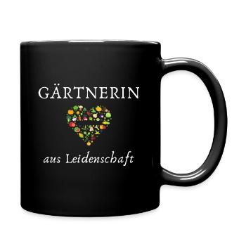 Gärtnerin aus Leidenschaft Garten Geschenk Spruch - Tasse einfarbig - Schwarz - Rechts
