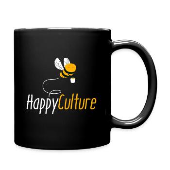 Happyculture gift funny beekeeping parody happy - Full Colour Mug - black - Right