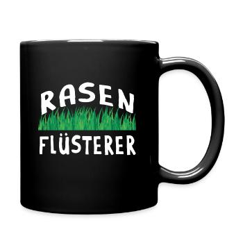 Rasenflüsterer Rasen Garten Gärtner Geschenk - Tasse einfarbig - Schwarz - Rechts
