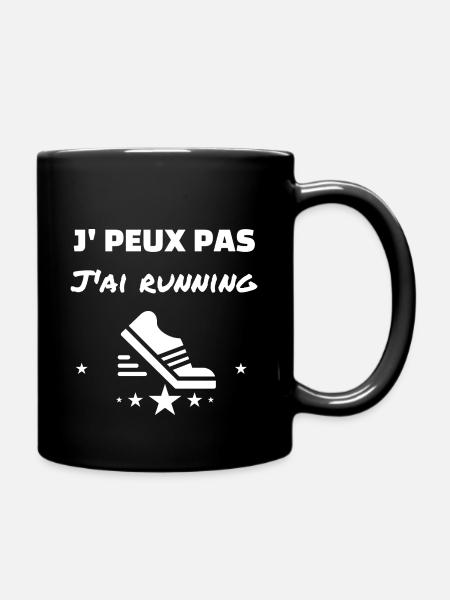 J' peux pas j'ai running - Mug uni - noir
