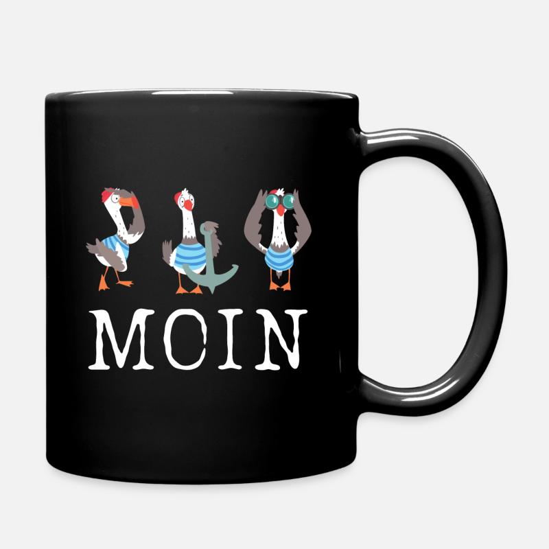 Moin Seagull Anchor - Full Colour Mug - black