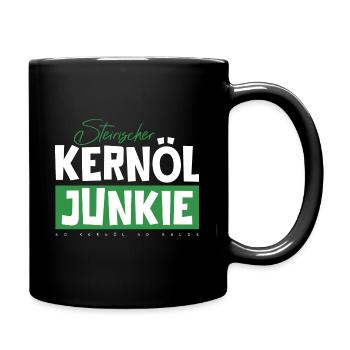 STEIRISCHER KERNÖL JUNKIE KÜRBISKERNÖL STEIERMARK - Tasse einfarbig - Schwarz - Rechts