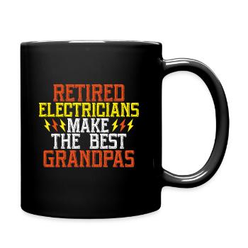 Retired Electricians Make the Best Grandpas - Full Colour Mug - black - Right