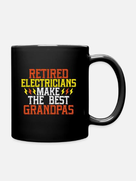 Retired Electricians Make the Best Grandpas - Full Colour Mug - black