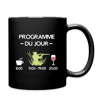 Programme du jour: café, chasse et apéro - Mug uni - noir - Droite