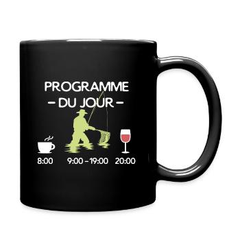 Programme du jour: café, pêche et apéro - Mug uni - noir - Droite
