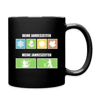 Meine Jahreszeiten vs Deine Jahreszeiten - Tasse einfarbig - Schwarz - Rechts