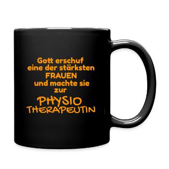 Gott erschuf stärkste Frauen Physiotherapeutin - Tasse einfarbig - Schwarz - Rechts