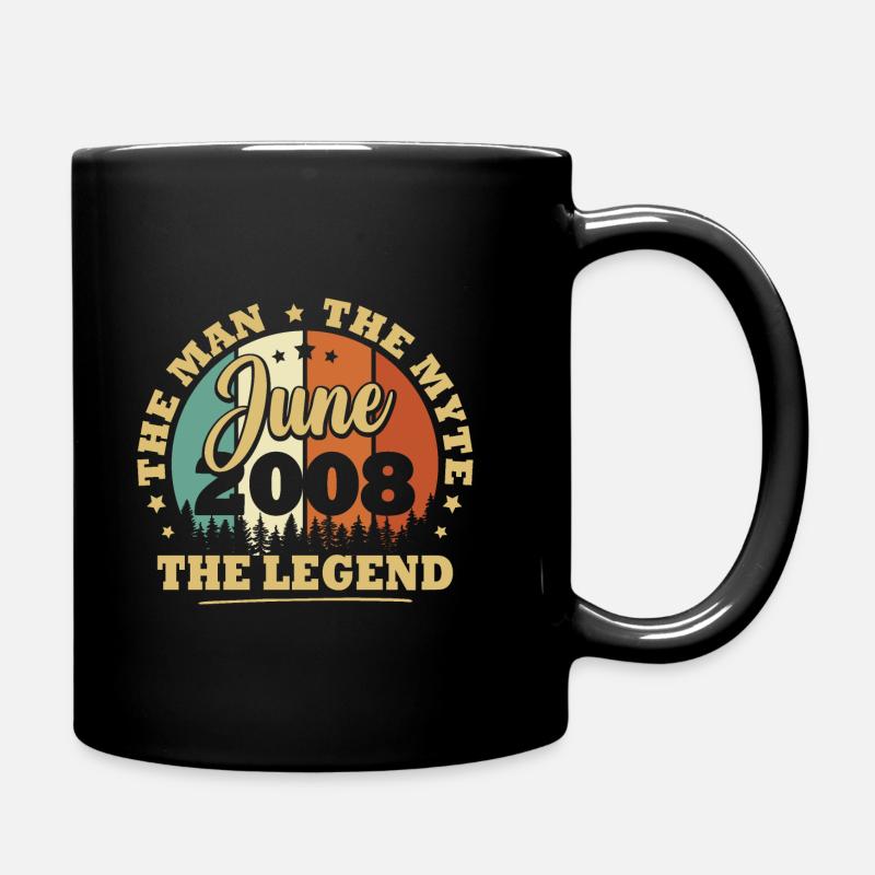 Juin 2008, 15 Ans Anniversaire garçons et filles - Mug uni - noir