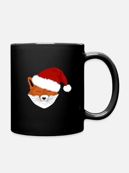 Christmas Fox - Tasse einfarbig - Schwarz