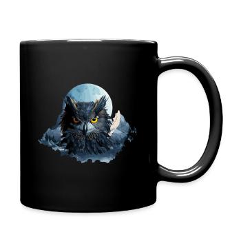 Eule schwarz fertig - Tasse einfarbig - Schwarz - Rechts