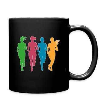 Joggerinnen in Action - Tasse einfarbig - Schwarz - Rechts