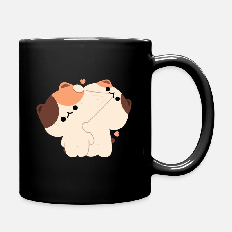Tortie Katzenpaar - Tasse einfarbig - Schwarz