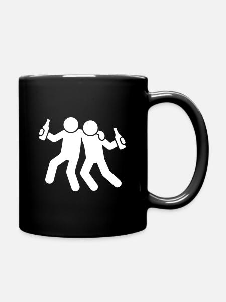 Kumpels Feier Design - Tasse einfarbig - Schwarz